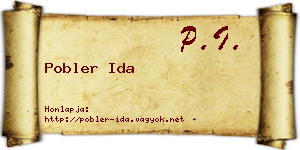 Pobler Ida névjegykártya
